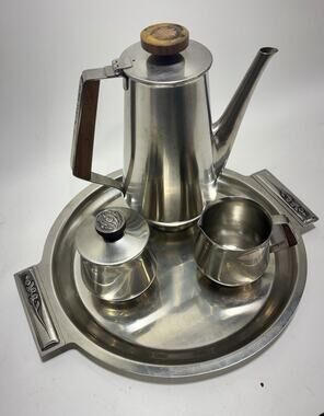 Vintage International Decorator Mid Century 18-8 Stainless Tea/Coffee Set